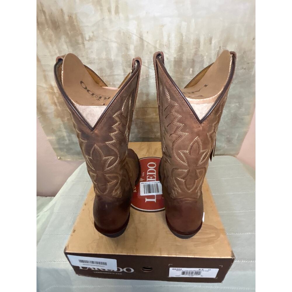 Laredo Birchwood 68452 Men's Western Cowboy Boot Tan Distressed Leather Sz 9.5 D - Picture 14 of 15